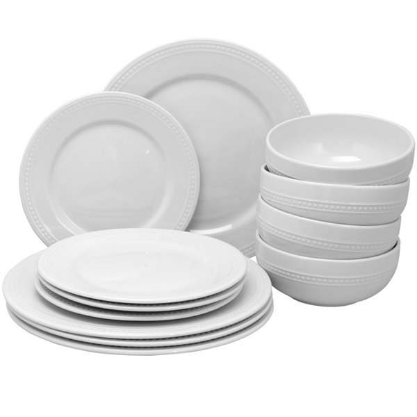 Winston Porter Reims Earthenware Dinnerware Set of 12 & Reviews Wayfair